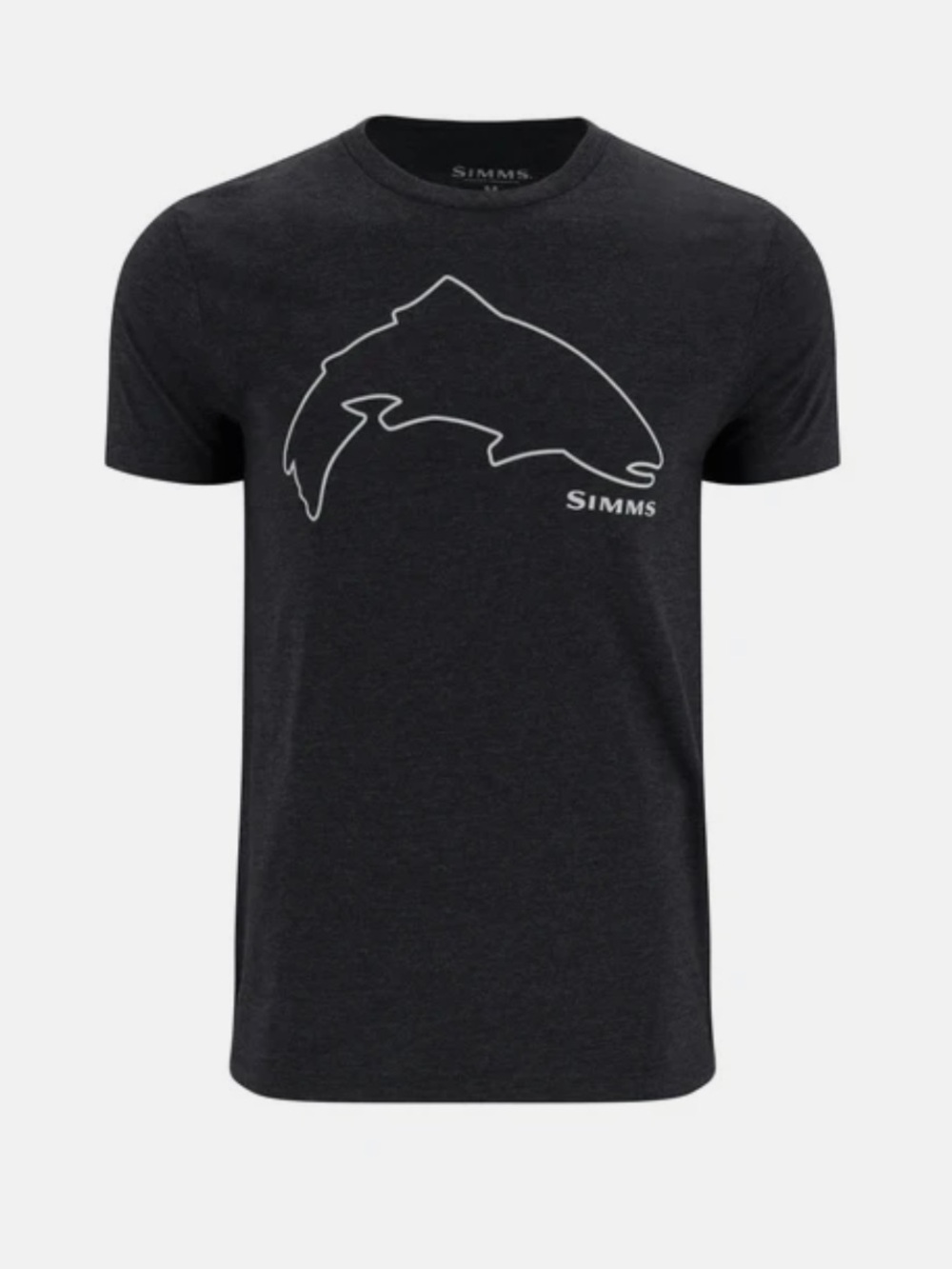 SIMMS Men NWT Trout Outline t-shirt dark gunmetal heather XXL